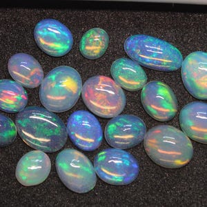 7.70 Carat Natural Ethiopian Opal Lot - Oval Shape Opal - Colourful Cabochon Loose Gemstones - Jewellery Making Gemstone