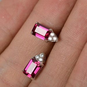 Ruby Stud Earrings - Red Gemstone Studs - July Birthstone - Birthstone Earrings - Birthday Gift - Anniversary Gift -Gift For Her