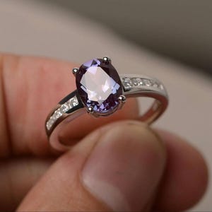 Alexandrite Ring -Statement Ring- Color Changing Gemstone Ring - 925 Sterling Silver Engagement Ring - Wedding Ring -Gift For Her