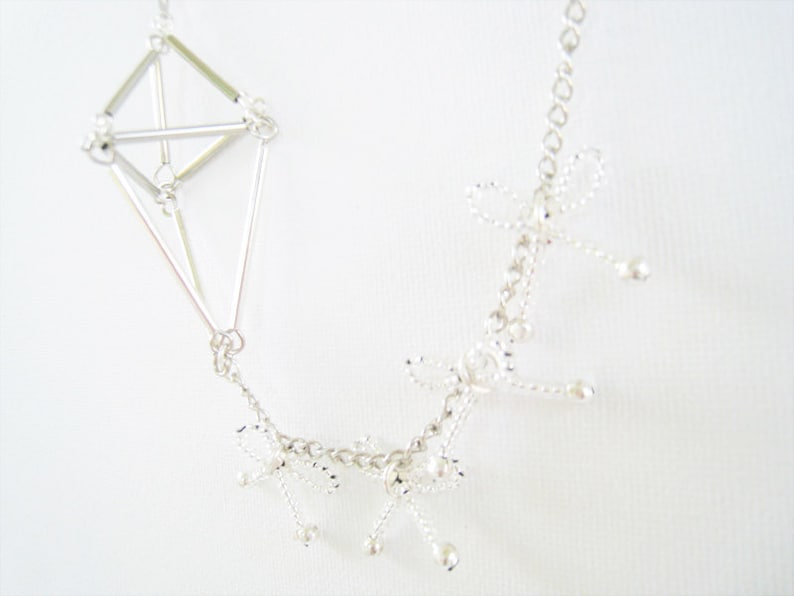 Sterling silver beaded necklace bohemian necklace boho necklace sacred geometry boho pendant