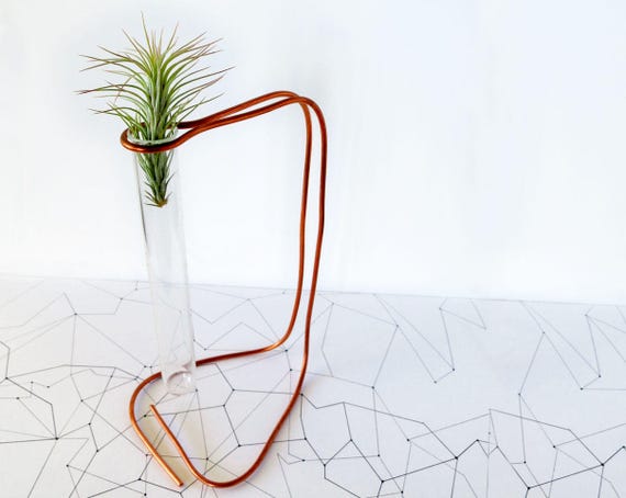 Air plant holders, minimalist planter, copper desk decor, planter desk gift, air planter gifts, desk gifts for her, geometrical planter