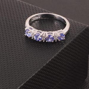 Natural Tanzanite Sterling Silver Ring: December Birthstone