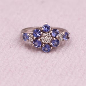 Natural Tanzanite Sterling Silver Ring: December Birthstone