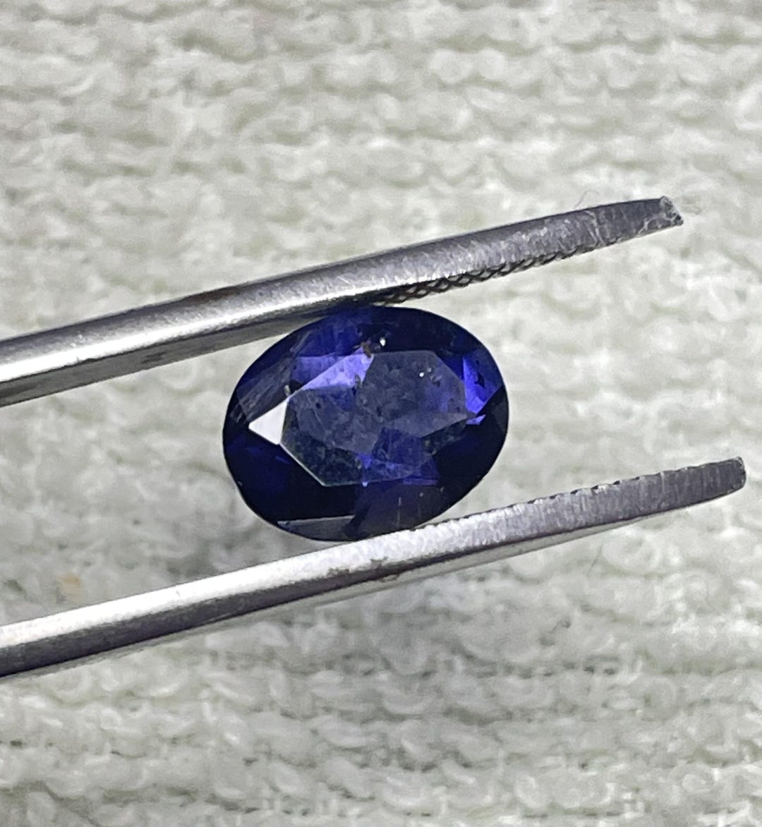 Oval Cut Iolite Gemstone for Ring Making | Vivid Blue, Untreated (9x7x4 ...