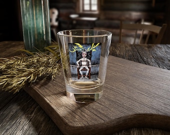 Creepy vampire shot glass Horror themed barware gothic home decor Halloween gift macabre bachelorette gift goth wedding favor scary barware