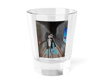 Creepy Corridor Vampir Illustration Schnapsglas
