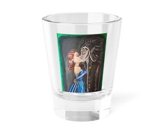 Vaso de chupito de pareja gótica besándose / 42,5 ml