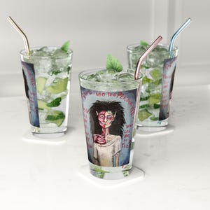 Effrayant vampire horreur pinte verre gothique barware cadeau de fête d'Halloween verres pour les amateurs de films d'horreur vintage décoration gothique cadeaux goth