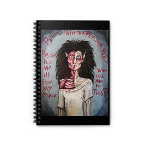 Horror Spiral Notebook - Ruled Line, Scary Journal, Creepy Diary, Halloween Stationery, Gothic Sketchbook