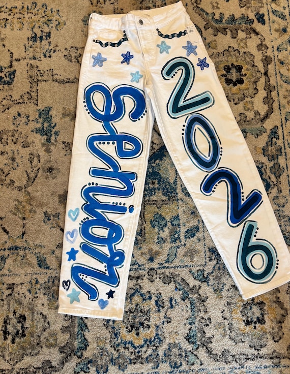 Custom Painted Senior Jeans: Personalized Graduation, School
