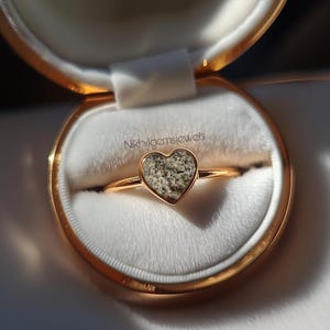 Sterling Silber Herz Ring: Natürliche Pyrit Handgemachter Schmuck