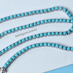 Sleeping Beauty Turquoise Tennis Necklace in Sterling Silver, Turquoise Necklace, Turquoise Jewelry, Gift for Her
