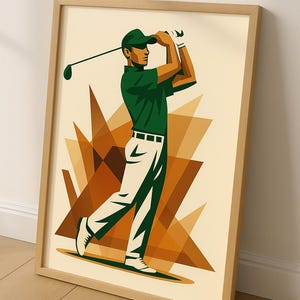 Golf Swing Fine Art Poster | Vintage Golf Wall Decor, Sports Gift, Man Cave Art, Modern Home Decoration, Golfer Decor