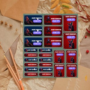 Editable Spiderman School Name Tags, Spiderman Back to School Supplies,Spiderman Back To School Name Tag For Kids,Spiderman School Name Tags