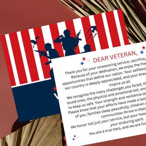 Thank You Card For Veteran Service Member, Military Navy Marines Cards, Thank You For Your patriotic Service  Veterans Day Thank You Card