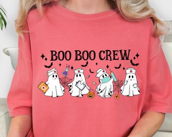 Boo Boo Crew Ghost Nurse Shirt: Comfort Colors Halloween Tee