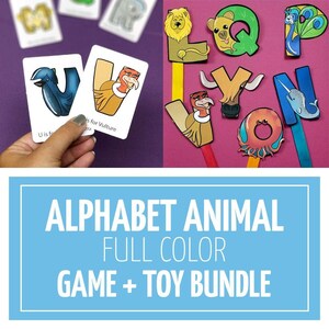 Alphabet Crafts & Games | Animals Templates Bundle -  Animal Activities for Preschool - PDF Printables and Print then Cut PNG for Cricut