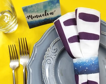 Beach Table Decorations for Passover Pesach - Instant Download PDF - Printable Sea Napkin Wraps Holders and Placecards