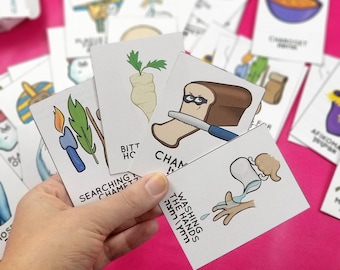 Passover Game for Kids - Printable PDF Old Maid and Memory Matching Card Game for Preschool - Pesach Activities for Jewish Holidays