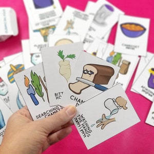 Passover Game for Kids Printable PDF Old Maid and Memory Matching Card Game for Preschool Pesach Activities for Jewish Holidays image 1