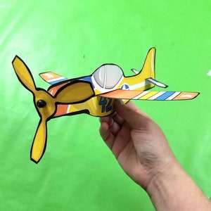 4 Styles Paper Airplanes - Full Color  Paper Craft Template - paper toy craft - Instant Download - Kids Craft Template