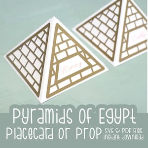 Påskbordskort SVG och utskrivbara | Egyptens pyramider Klippfil och PDF för Pesach