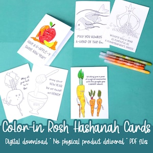 Knutselen met Rosj Hasjana-kaarten en kleurplaten voor kinderen |  Shanah Tovah-kaarten voor peuters en kleuters
