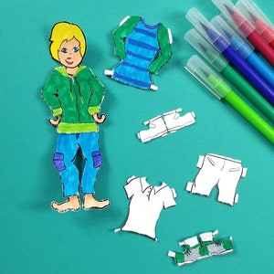 Printable Paper Dolls Spring Boy Spring Paper Craft image 6