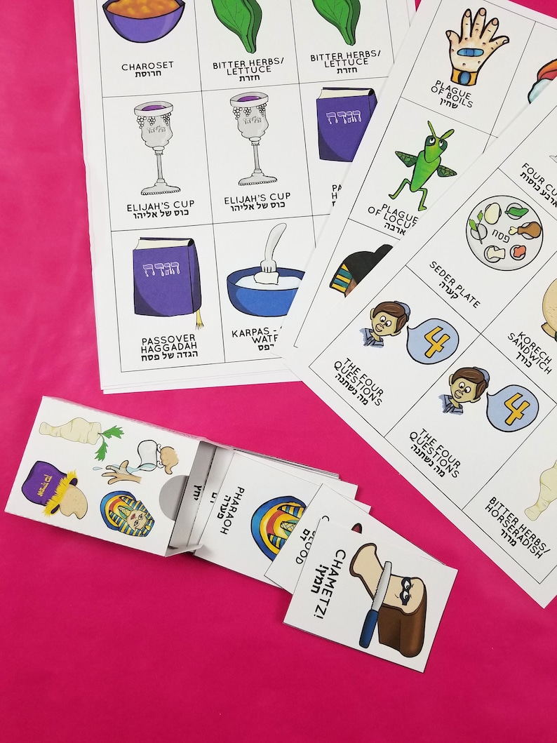 Passover Game for Kids Printable PDF Old Maid and Memory Matching Card Game for Preschool Pesach Activities for Jewish Holidays image 8