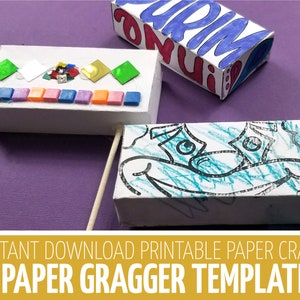 Purim Craft Template - Paper Purim Groggers - Paper Graggers and Noisemakers Craft for Hebrew School and Jewish Holidays