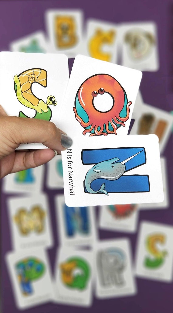 alphabet cards game printable abc animals old maid