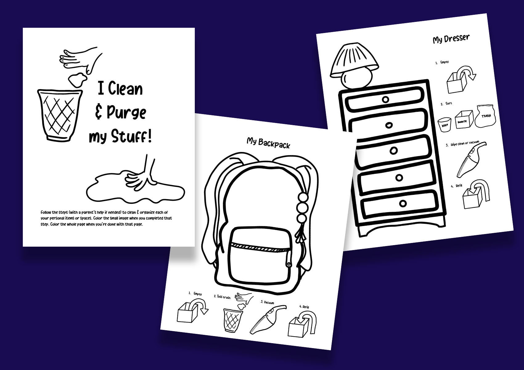Personal Spaces Kids Visual Cleaning Binder Passover or Spring Cleaning ...