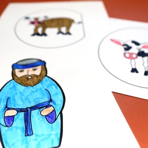 Pharaoh's Dream Craft | Printable Puppets Coloring Pages and Paper Crafts| Parsha Craft for ...