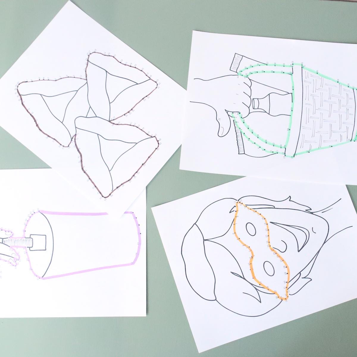 8 PURIM Dot to Dot Pages - Printable Activity Sheets and Purim Kids ...