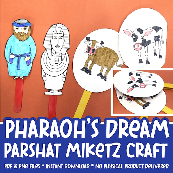 Pharaoh's Dream Craft | Printable Puppets Coloring Pages and Paper Crafts|  Parsha Craft for Parshat Miketz | Parshat Hashavua Hebrew School