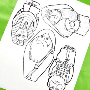 Passover Puppets PUPPETS Coloring Pages Duo printable Pesach character and ten plagues makkot puppets a Pesach activity and toy for kids image 3