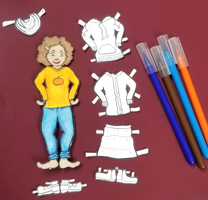 Printable Paper Dolls Fall Girl Autumn Paper Craft - Etsy
