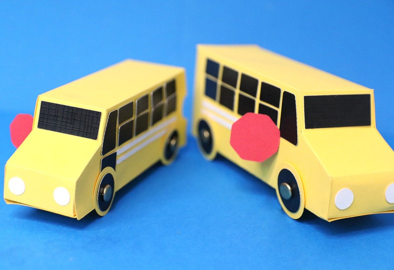 School Bus SVG Template | Make a Paper Toy or Bus Driver Gift Box | SVG ...