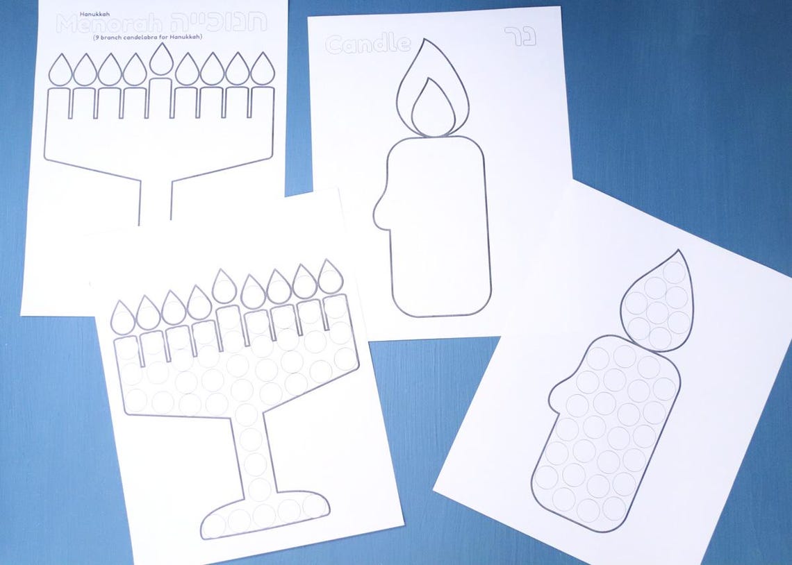 Hanukkah Coloring and Do a Dot Pages | Holiday Coloring Book | Hanukkah ...