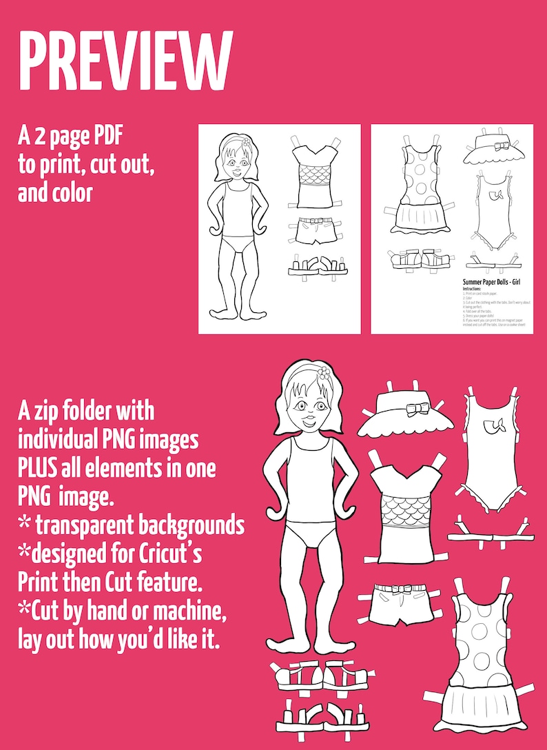 Printable Paper Dolls Boy &amp; Girl Dress up Dolls for Four | Etsy