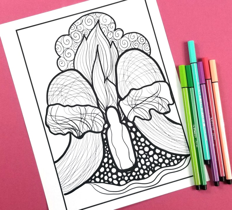 Passover Coloring Pages for Adults / Printable Pesach Jewish Holiday Crafts / For Teens and Grown-ups / Instant Download PDF image 5