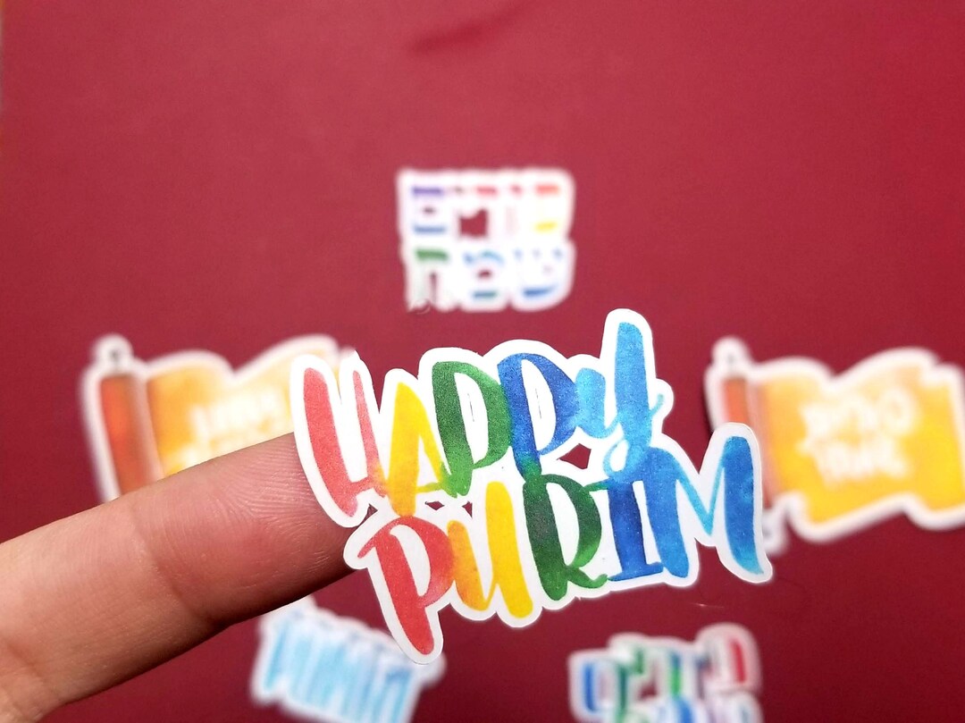 Pegatinas Purim para Bolsas Mishloach Manot, Calcomanías de coche