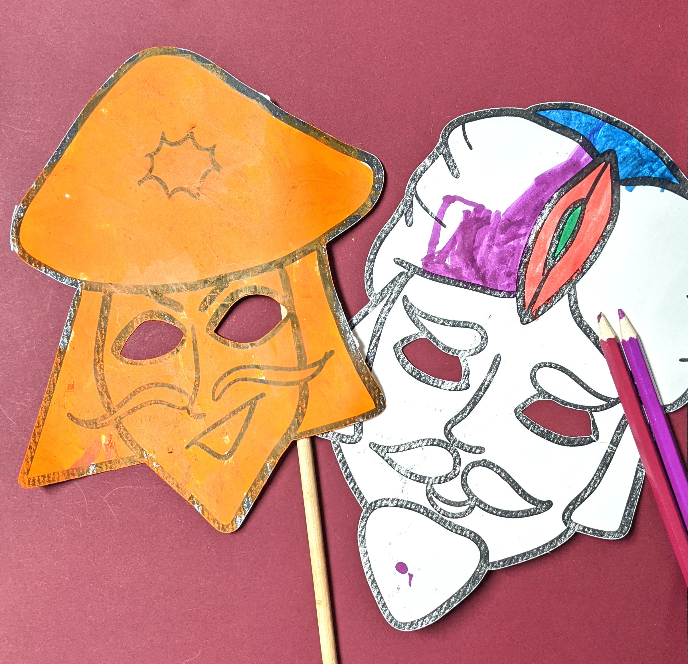 Gartenflagge Purim-Masken Lila & Grün | 30,5 X 45,7 Cm | Einseitig Bedruckt Auf Polyester | Für Mast Oder Wand
