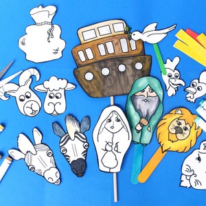Noah's Ark Puppets | Printable Crafts &amp; Coloring Pages for Parshat Noach | Parshah Crafts and ...
