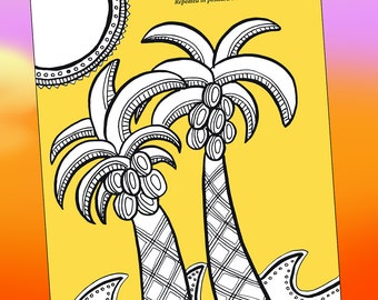 Adult Coloring Book and Postcards - 25 Scenic, world Colouring Pages: Postcards Coloring Book for adults (Printable Version)