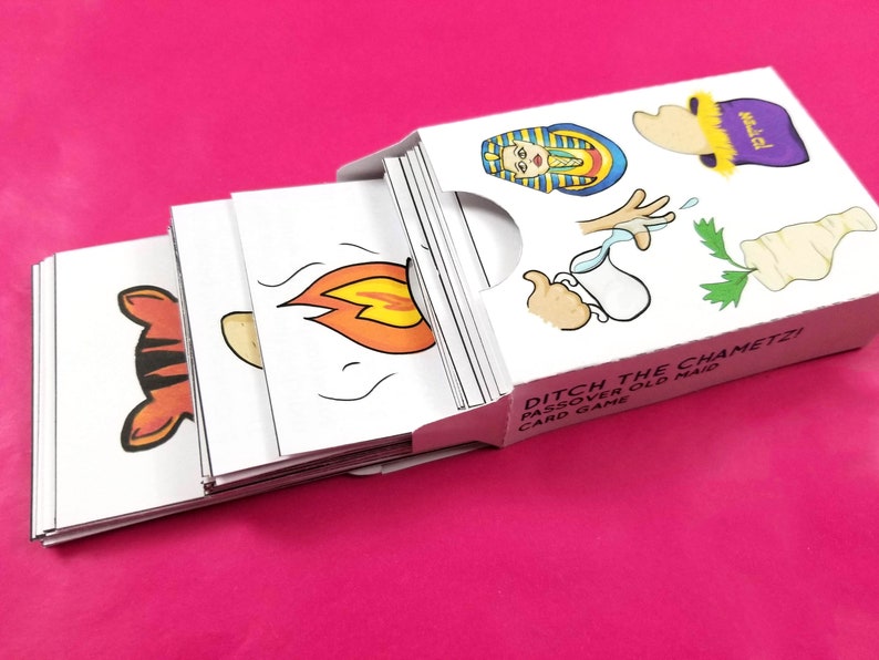 Passover Game for Kids Printable PDF Old Maid and Memory Matching Card Game for Preschool Pesach Activities for Jewish Holidays image 3