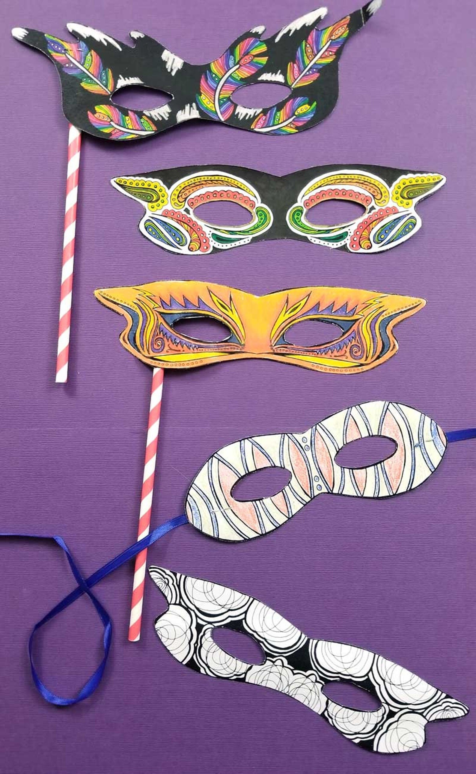 Purim Coloring Crafts Bundle Purim Masks Graggers and Puppets Paper Craft  Templates Printable Activities for Kids 