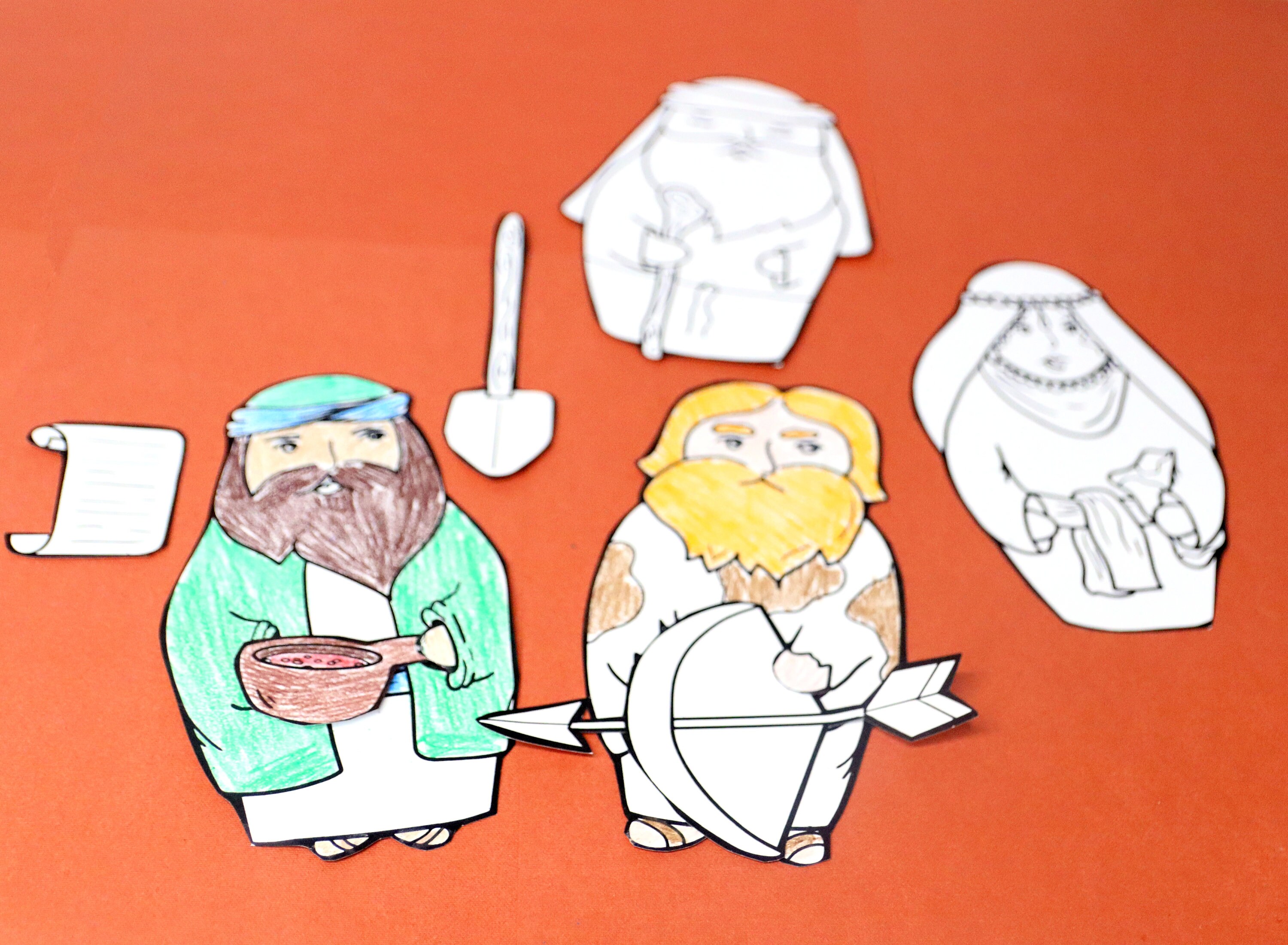 Jacob and Esau Printable Jumbo Puppets Parsha Craft for - Etsy Canada
