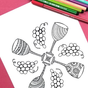 Passover Coloring Pages for Adults / Printable Pesach Jewish Holiday Crafts / For Teens and Grown-ups / Instant Download PDF image 3