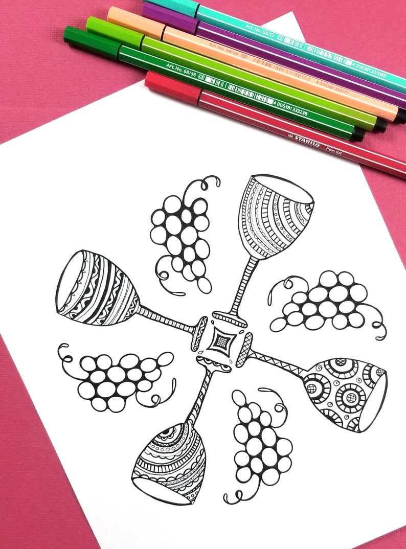 Passover Coloring Pages for Adults / Printable Pesach Jewish Holiday Crafts / For Teens and Grown-ups / Instant Download PDF image 3